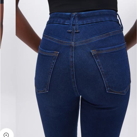 Good American NEW Good Waist Compression Dark Wash Skinny Straight Jeans 24 - Picture 12 of 16